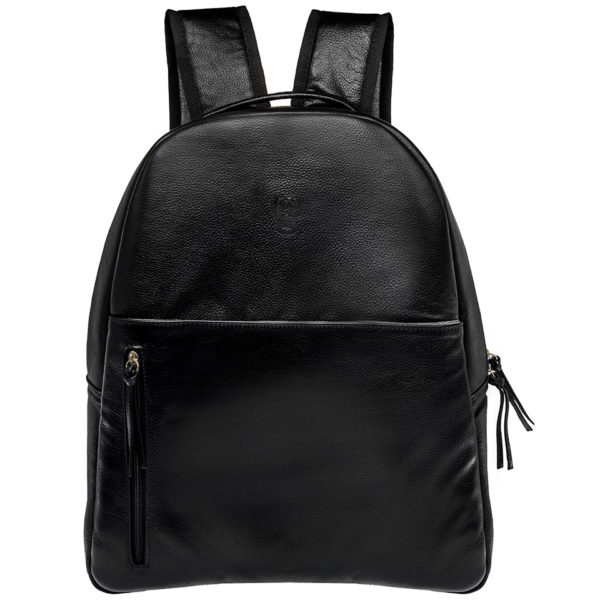 mochila de piel negra para hombre